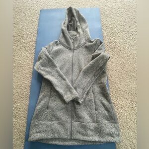 Women's Athleta Coat with Hood - Heather Grey and White - Size XL